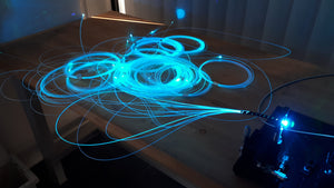 6W blue-green laser in luminous fiber